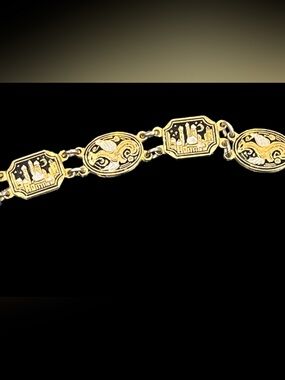 Gold Plated Spanish Byzantine Motif Women's Bracelet